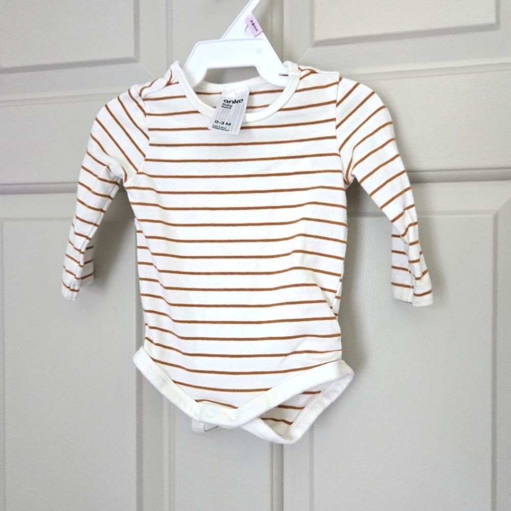 2/$15 Anko Baby Striped Long Sleeve Onesie 0-3 M